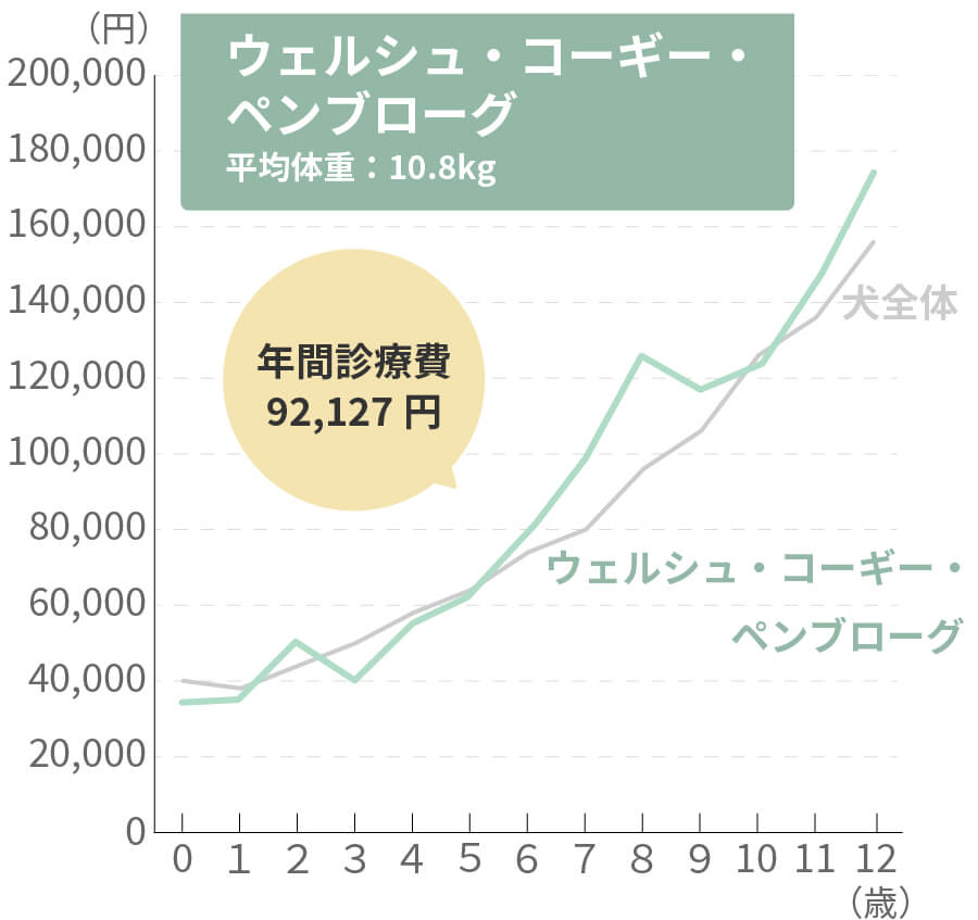ウェルシュ・コーギー・ペンブロークの生涯治療費